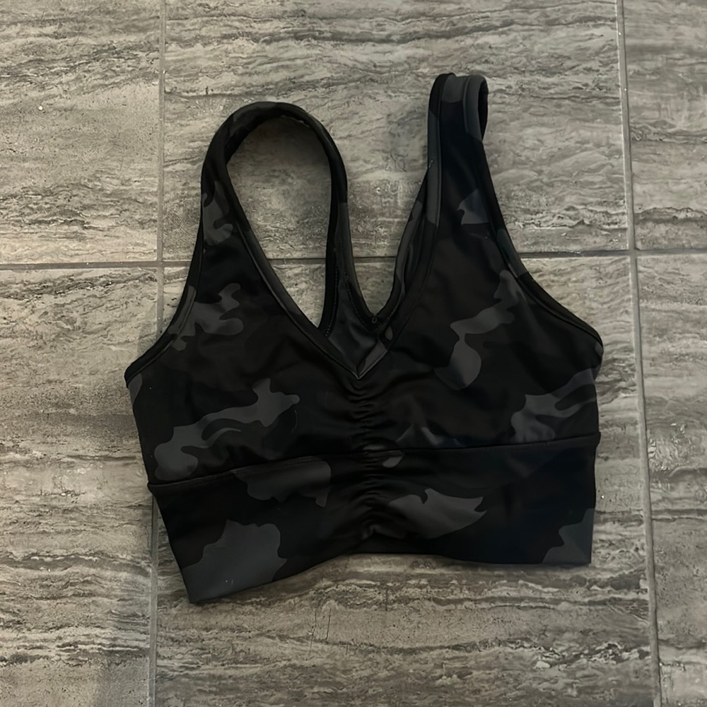 black camo sports bra